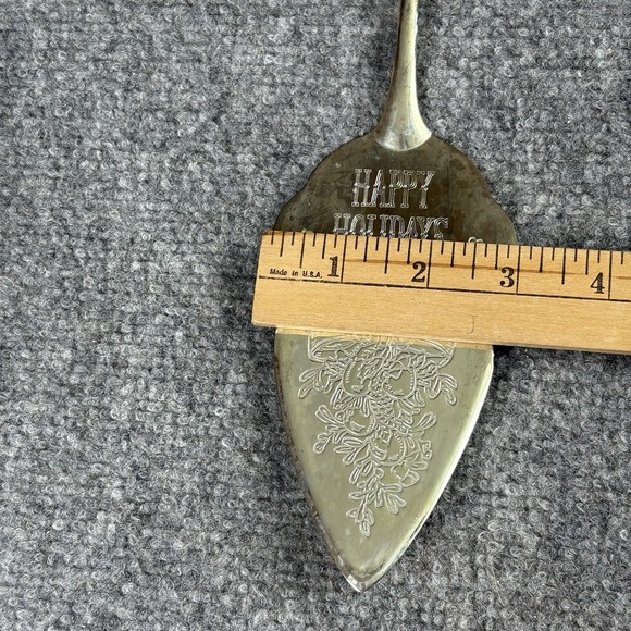 Christmas Y2K Holiday Home Accents Happy Holidays Silverplated Cake‎ Server - Picture 9 of 14